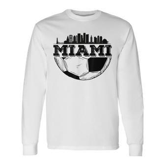 Miami Soccer Distressed Futbol 305 Long Sleeve T-Shirt - Monsterry DE