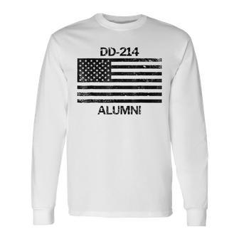 Military Veteran Dd214 Alumni Faded Grunge Dd214 Long Sleeve T-Shirt - Monsterry UK