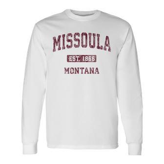 Missoula Montana Mt Vintage Athletic Sports Long Sleeve T-Shirt - Monsterry CA