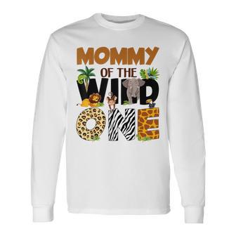 Mom And Dad Mommy Of The Wild One Safari Jungle Birthday Long Sleeve T-Shirt - Monsterry DE