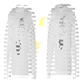 Mono Sube Una Para Conseguir Plátanos Lindo Mono Camiseta de manga larga - Regaloses