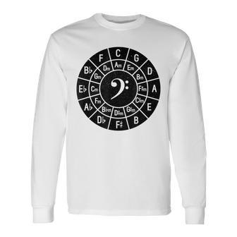 Music Bass Clef Circle Of 5Ths Musician Chords Scales Keys Long Sleeve T-Shirt - Monsterry UK