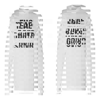 Nage Daughter Survivor Parenting Quote Fathers Day Long Sleeve T-Shirt - Thegiftio UK