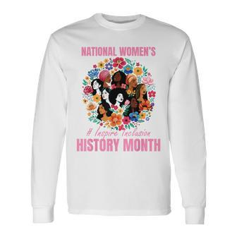 National Women's Day 2024 Inspire Inclusion History Month Long Sleeve T-Shirt | Mazezy
