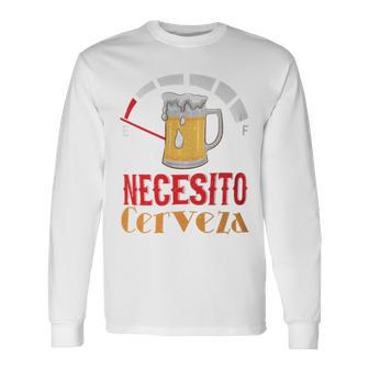 Necesito Cerveza Mexican Beer Long Sleeve T-Shirt - Monsterry