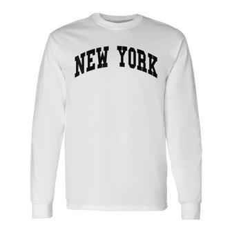 New York Nyc Throwback Classic Long Sleeve T-Shirt - Monsterry