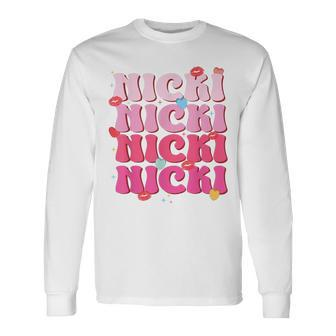 Nicki Personalized Name I Love Nicki Vintage Long Sleeve T-Shirt - Seseable