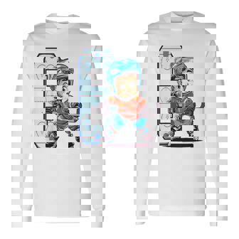 Niños Cumpleaños De Hockey Sobre Hielo Niño De 6 Años 6º Cumpleaños Camiseta de manga larga - Regaloses