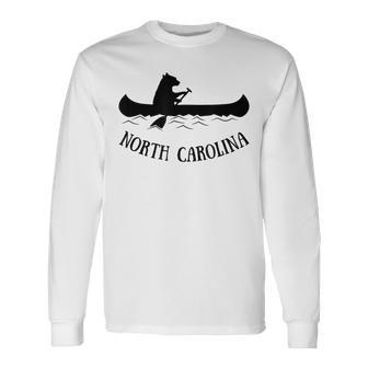 North Carolina Nc Bear Canoe Long Sleeve T-Shirt - Monsterry DE