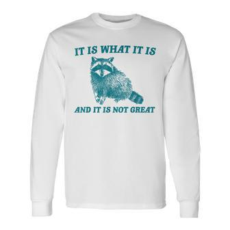 It Is What It Is And It Is Not Great Raccoon Long Sleeve T-Shirt - Monsterry