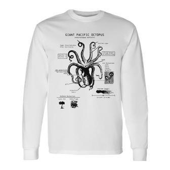 Octopus Anatomy Long Sleeve T-Shirt - Seseable