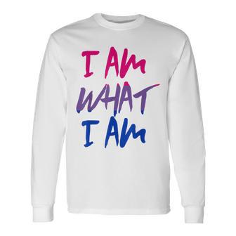 I Am What I Am I Am Flag For Bisexual Langarmshirts - Seseable