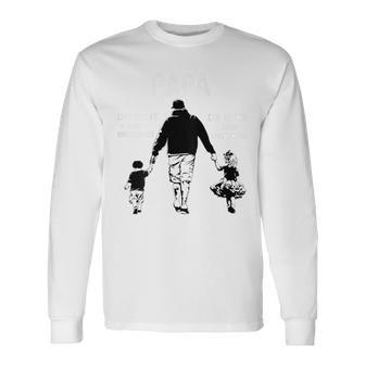 Papa Der Erste Held Eines Sohnes Erste Liebe Einer Tochter Langarmshirts - Geschenkecke