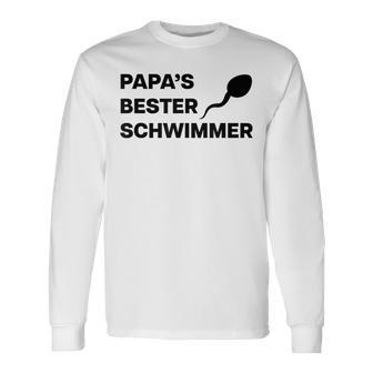 Papa's Bester Schwimmer X Lecker Bierchen Party Outfit Langarmshirts - Geschenkecke