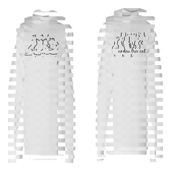 Para Gatos Un Deux Trois Linda Gatita Divertida Amante De Los Gatos Franceses Camiseta de manga larga - Regaloses