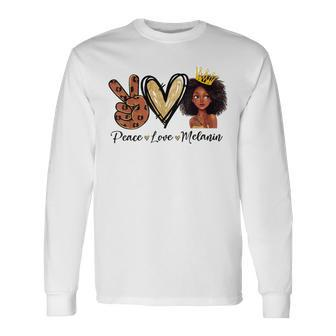 Peace Love Melanin Sugar Afro Black Brown Girls Pride Long Sleeve T-Shirt - Thegiftio