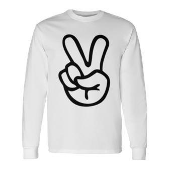 Peace Sign Fingers Peace Sign Hand Long Sleeve T-Shirt - Monsterry DE