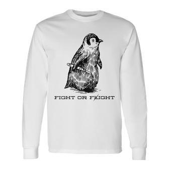 Penguin Fight Or Flight Long Sleeve T-Shirt | Mazezy