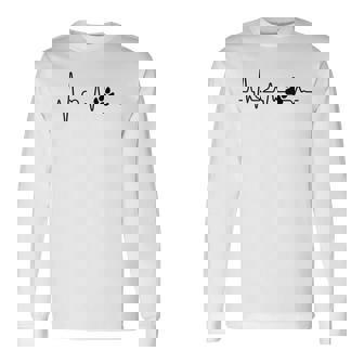 Perro Latido Del Corazón Pata De Perro I Love Perros Camiseta de manga larga - Regaloses