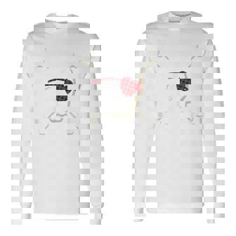 Pirate T Skull Crossbones Heart Eye Patch Costume Cute Long Sleeve T-Shirt - Thegiftio UK