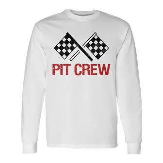 Pit Crew For Racing Car Parties Long Sleeve T-Shirt - Thegiftio UK