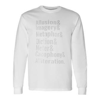 Poetry Literary Devices Literature Words Quote Long Sleeve T-Shirt - Monsterry CA