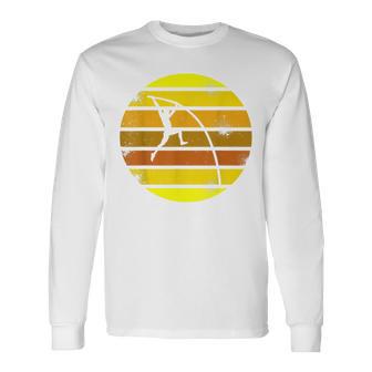 Pole Vault Retro Pole Vaulter Vaulting Long Sleeve T-Shirt - Monsterry UK