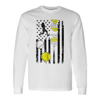 Pop Pop American Flag Baseball Softball Pop Pop Grandpa Long Sleeve T-Shirt - Monsterry AU