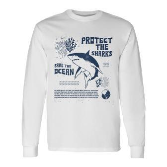 Protect The Local Sharks Scuba Diving Save The Ocean Long Sleeve T-Shirt - Thegiftio UK