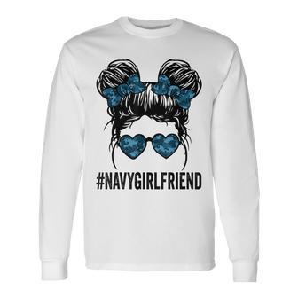 Proud Navy Girlfriend For Proud Navy Women Long Sleeve T-Shirt - Monsterry UK