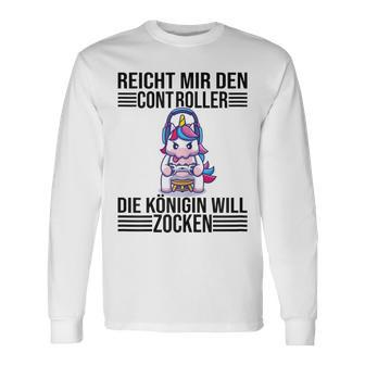 Ps5 Console Gamer Zocken Reichmir Den Controller Queen Going Langarmshirts - Seseable