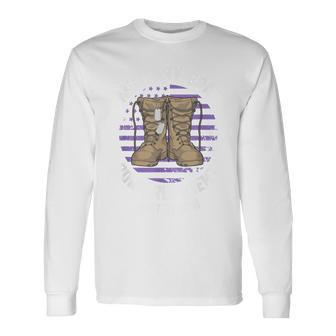 Purple Up Military Child Month Brat Born Resilient And Tough Long Sleeve T-Shirt - Monsterry UK