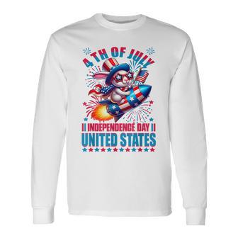 Rabbit 4Th Of July Americans Celebrating Independence Day Long Sleeve T-Shirt - Monsterry