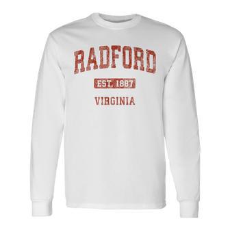 Radford Virginia Va Vintage Athletic Sports Long Sleeve T-Shirt - Monsterry