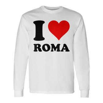 Red Heart I Love Roma Long Sleeve T-Shirt - Monsterry CA
