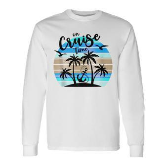 Retro On Cruise Time Vacation Summer 2024 Long Sleeve T-Shirt - Seseable