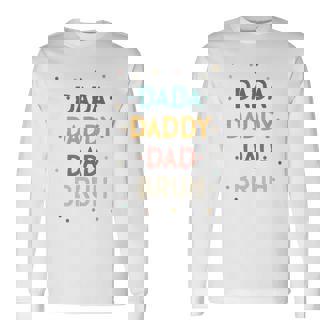 Retro Dada Daddy Dad Bruh Fathers Day Long Sleeve T-Shirt - Seseable