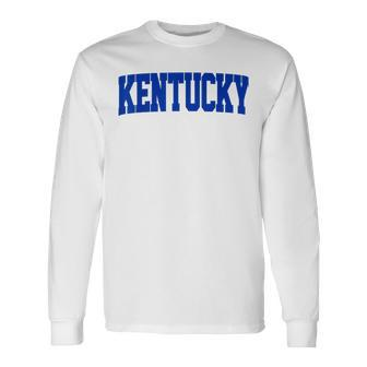 Retro Kentucky Vintage Kentucky Classic Blue Throwback Long Sleeve T-Shirt - Monsterry AU