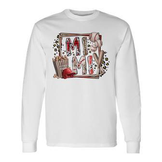 Retro Leopard Baseball Mimi Baseball Lover Long Sleeve T-Shirt - Monsterry