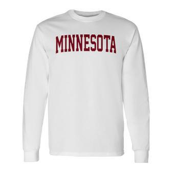 Retro Minnesota Vintage Minnesota Gold Maroon Throwback Long Sleeve T-Shirt - Monsterry AU