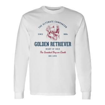 Retro Styled Vintage Golden Retriever Long Sleeve T-Shirt - Monsterry AU