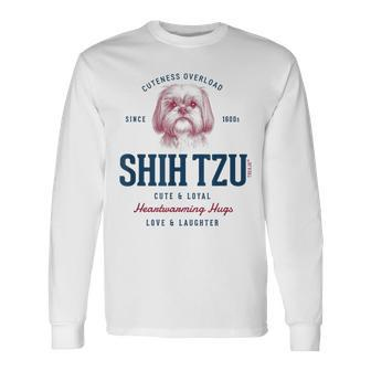 Retro Styled Vintage Shih Tzu Long Sleeve T-Shirt - Monsterry
