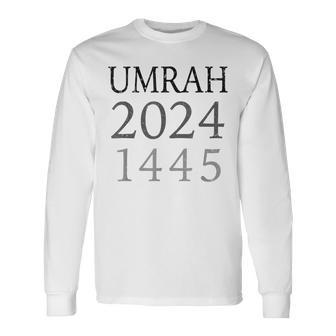 Retro Umrah 2024 Crew Uniform 1445 Umra Group Pilgrim Squad Long Sleeve T-Shirt | Mazezy