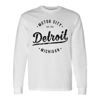 Retro Vintage Detroit Mi Souvenir Motor City Classic Detroit Langarmshirts - Seseable