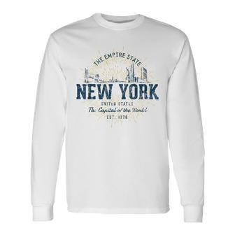 Retro Vintage State Of New York Long Sleeve T-Shirt - Monsterry AU