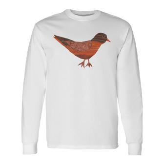 Robin Graphic Backyard Bird Lovers Long Sleeve T-Shirt - Monsterry AU