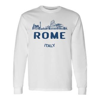 Rome Vintage Rome Travel Italy Souvenirs Long Sleeve T-Shirt - Monsterry CA