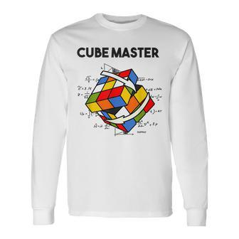 Rubik's Cube Magic Cube Retro Rubi Vintage Nerd White Langarmshirts - Seseable