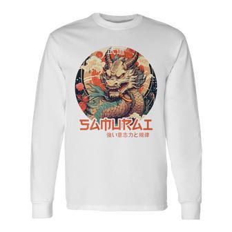 Rückenprint Samurai-Drachenkrieger Japanischer Ninja Kawaii Langarmshirts - Geschenkecke