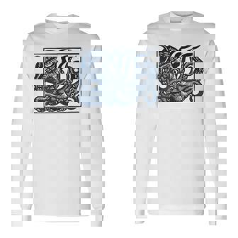 S Kraken En Blanco Y Negro Camiseta de manga larga - Regaloses